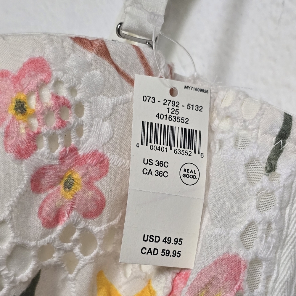 NWT Aerie Show Off Eyelet Unlined Bra Floral Lace Bustier 36C - Picture 10 of 17